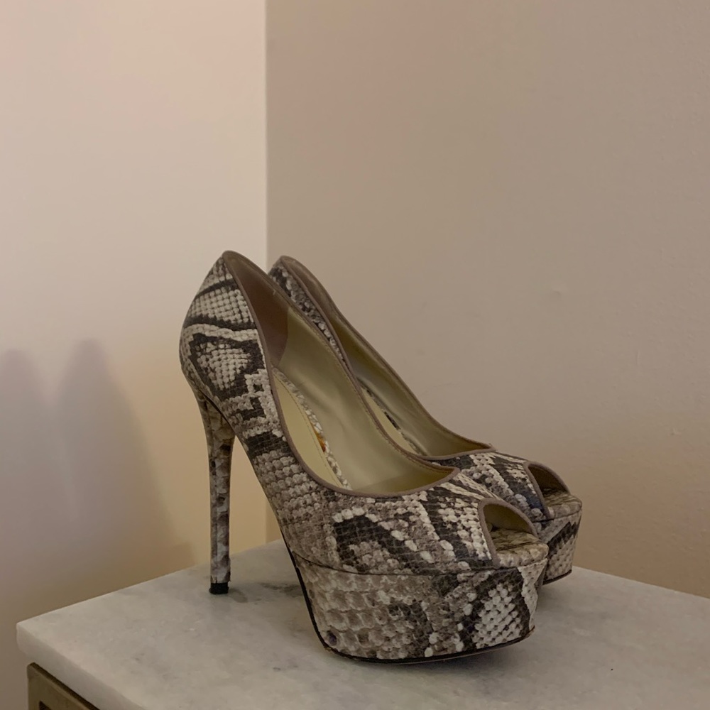 B Brian Atwood Platform Peep Toe Pumps